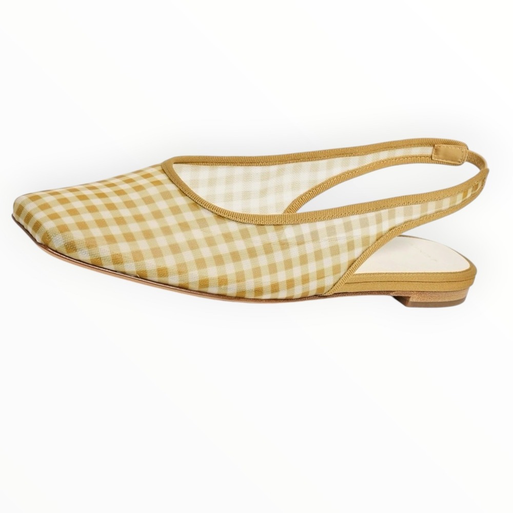 Vince Daphne II Gingham Mesh Slingback Flats Desert San Square Toe US 10 EU41 - Picture 4 of 12